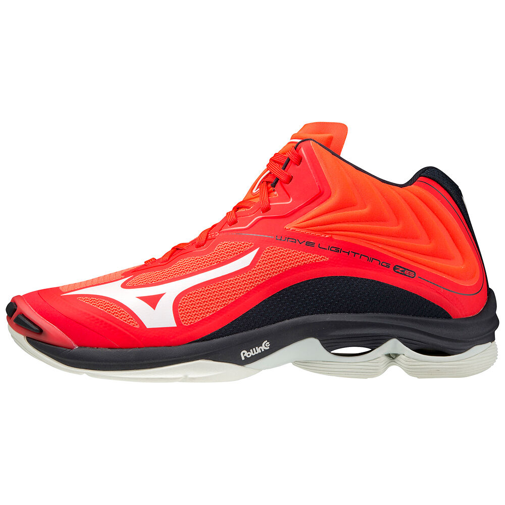 Mens Mizuno Wave Lightning Z6 Mid Volleyball Shoes Orange/White/Blue Philippines (NAYHRO248)